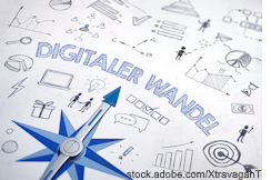 Digitaler Wandel - Kompass und Icons