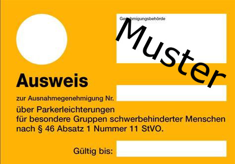 Parkausweis Orange