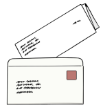 Ein Brief und Briefumschlag aus Papier