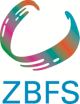 Das Logo vom ZBFS. Es ist ein bunter Strich. Darunter steht ZBFS.