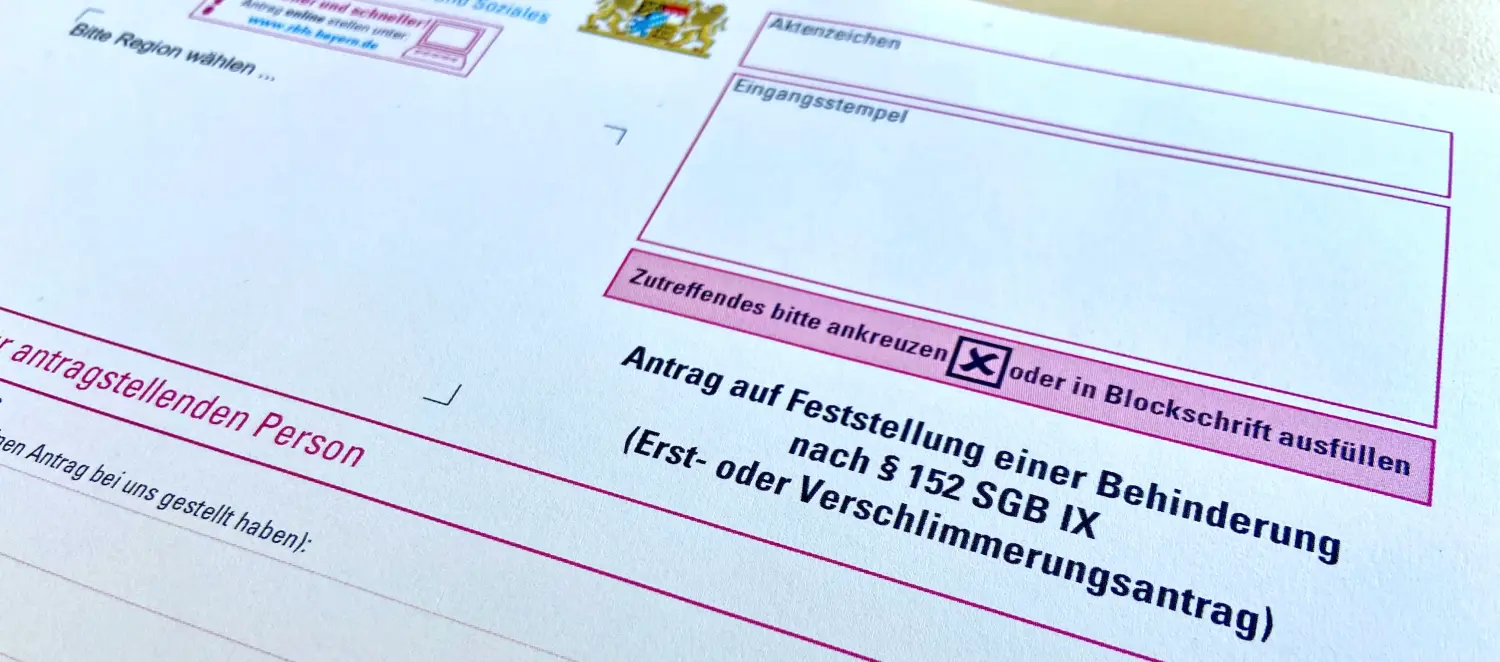 Antrag auf Feststellung einer Behinderung 