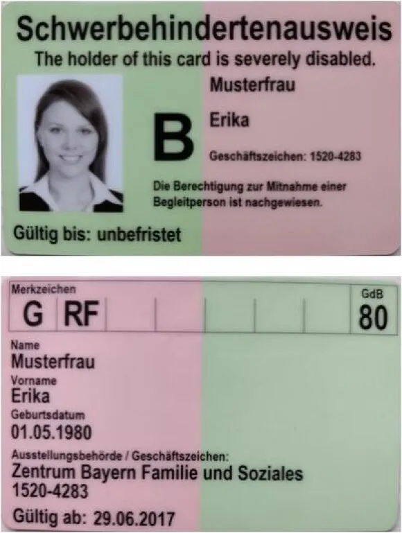 Muster Schwerbehindertenausweis