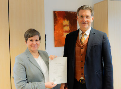 Kerstin Wimmer mit Präsident Dr. Kollmer